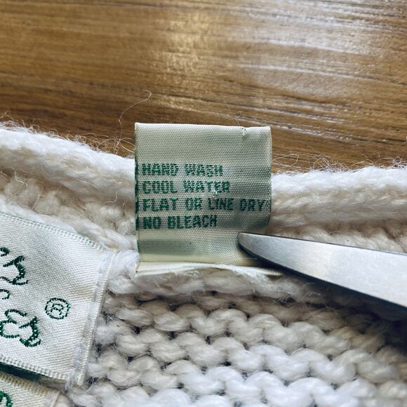 VTG Colleen’s Collectables XL Cream Hand Knit Heavy Sweater Floral Cottagecore* - Picture 6 of 16